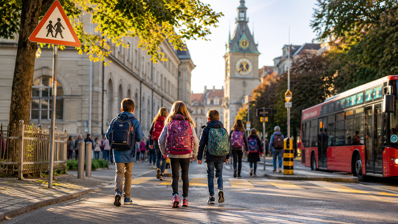 Schulstart Bern 2026 beginnt am 10. August. Das müssen Familien und Pendler zu Schulwegen, Polizeikontrollen, BERNMOBIL, Tagesbetreuung und neuen Angeboten im Schuljahr 2026/27 jetzt wissen. In Bern.