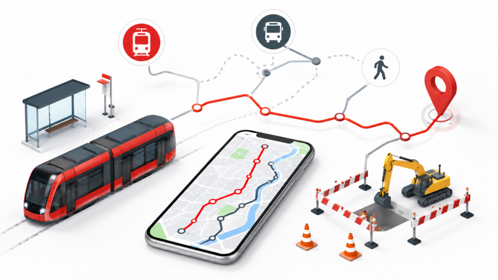 BERNMOBIL Fahrplan 2026: So findest du bei Baustellen in Bern die richtige Verbindung, prüfst Umleitungen, Haltestellen und Abfahrtskanten und vermeidest unnötige Wartezeiten im ÖV.