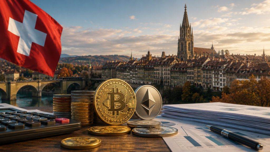 Krypto Steuern Schweiz: So deklarieren Anleger in Bern Bitcoin, Ethereum, Staking-Erträge und Kryptovermögen korrekt – mit Steuerwerten, Kapitalgewinnen, Mining und Regeln für aktive Trader. in Bern.